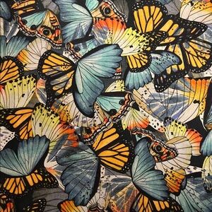 Colorful Butterfly Print Fabric, 45 in wide, 1.5 yards, 100% cotton, NWOT